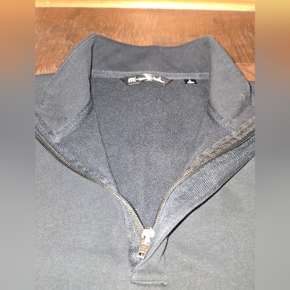 **Travis Mathew, Men's Lg Black Cloud Quarter Zip Pullover, Few Flaws** - Picture 4 of 12